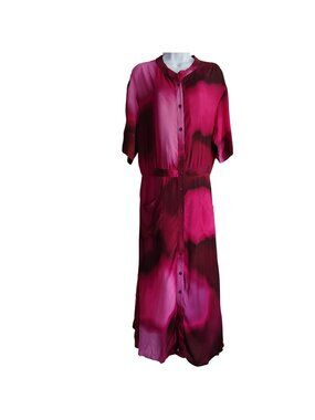 THE KIT Cobie Shirtdress Love Haze Abstract Dress Maximalist Artsy 12 Bold